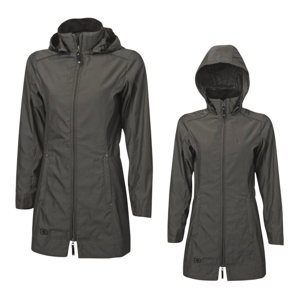 OGIO Quarry Trench Coat Detachable Hood Wind Water Resistant Women’s Size M
